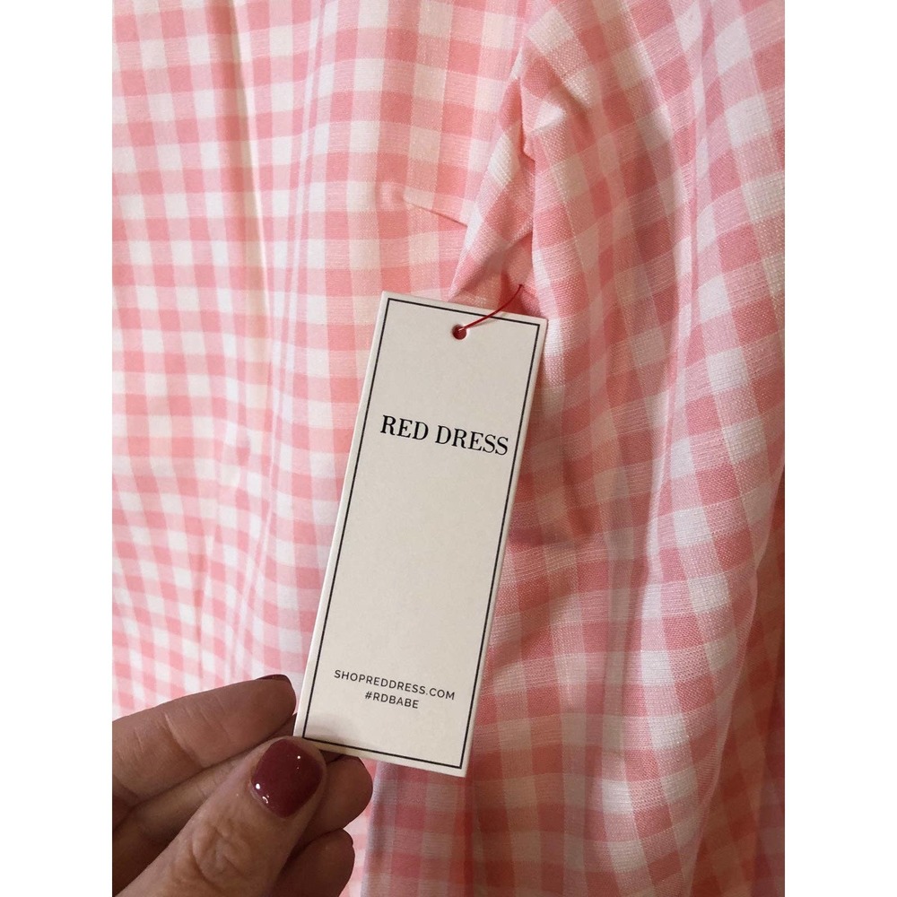 Pink Gingham Lace Girly Feminine Cottagecore Preppy Dress - Picture 4 of 10